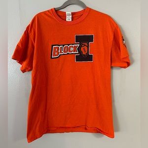 Orange Block I Gildan T-shirt Size L University of Illinois at Urbana-Champaign